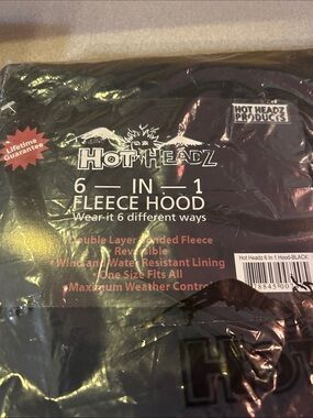 NWT Hot Headz 6-in-1 Hood in Black